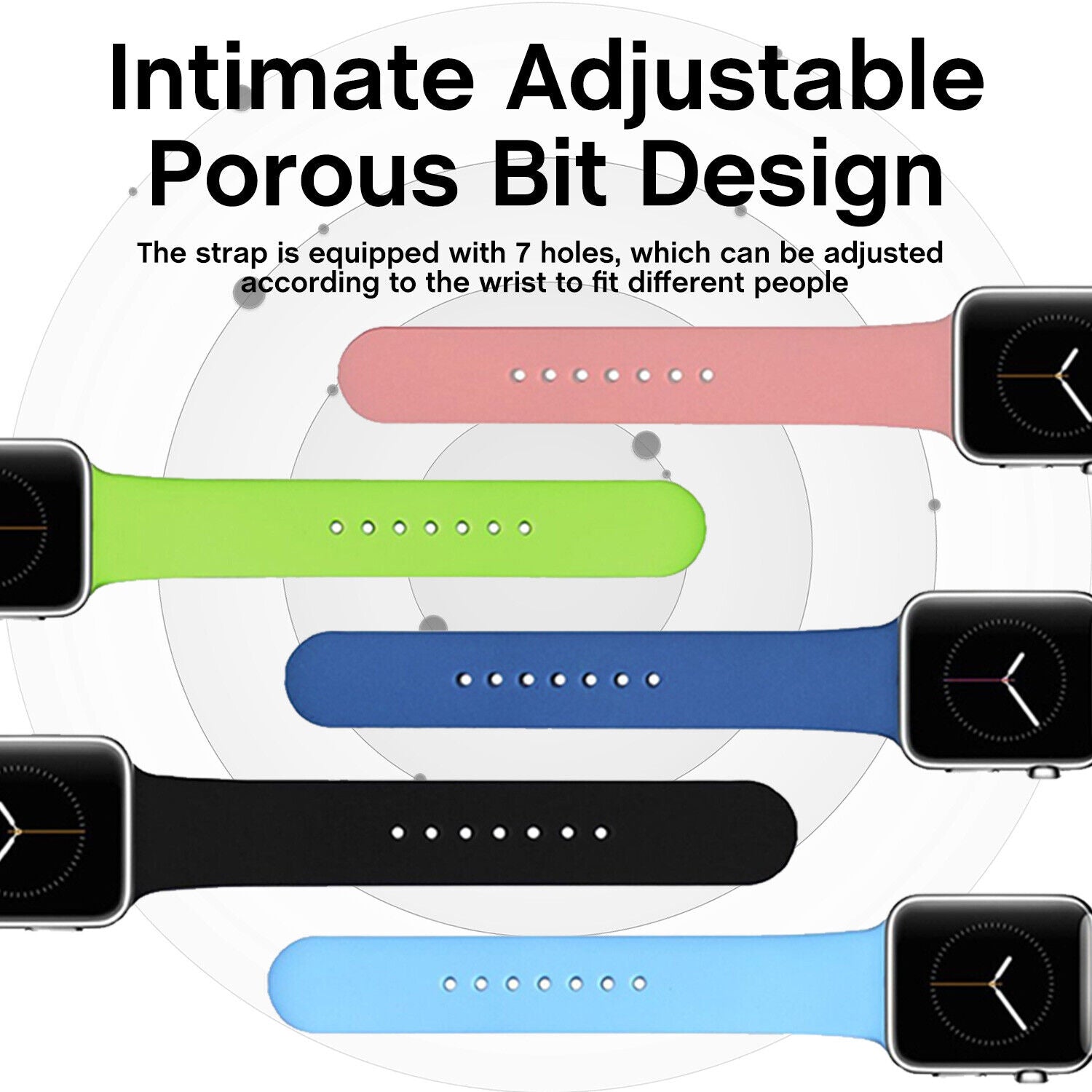Bracelet de rechange en silicone souple pour Apple Watch iWatch Bracelet de rechange en silicone souple pour Apple Watch iWatch